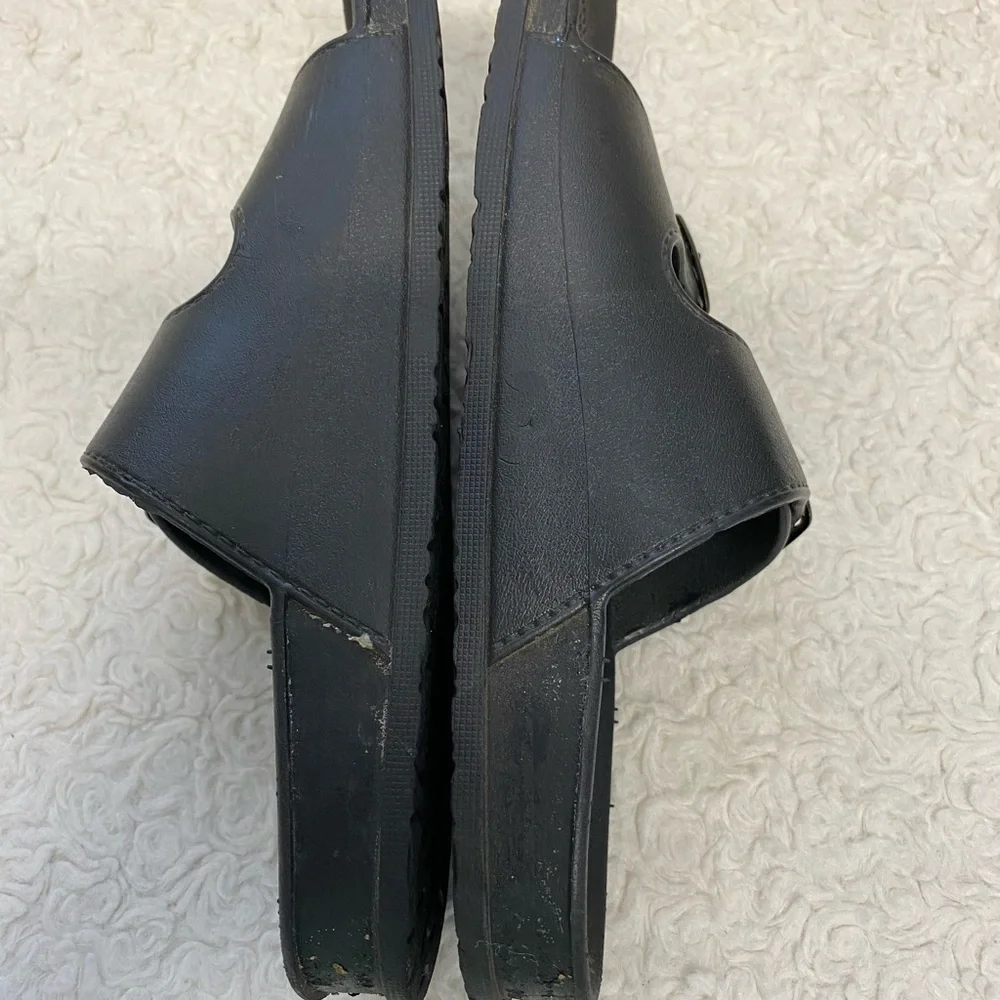 WOMENS slides sandals black rubber size 8.5 - Picture 8 of 8